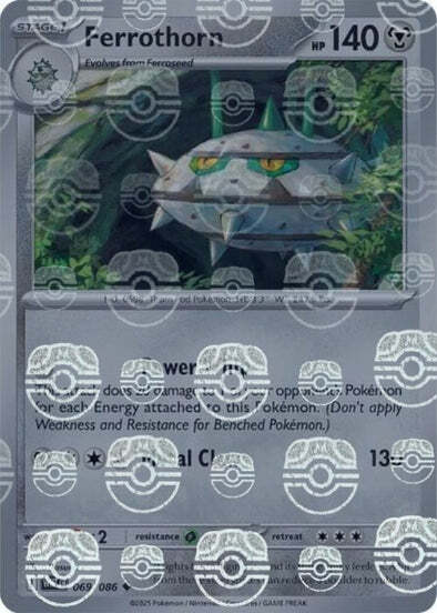 Ferrothorn (Master Ball Pattern) (69) Reverse Holofoil - White Flare