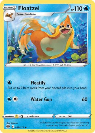 Floatzel (39) Reverse Holofoil - Brilliant Stars