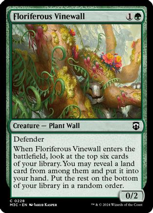 Floriferous Vinewall (228) Ripple Foil - Commander: Modern Horizons 3