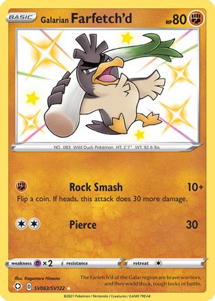 Galarian Farfetch'd (SV063) (Shiny Vault) Holofoil - Shining Fates