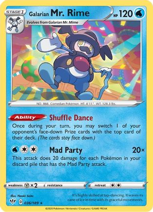 Galarian Mr. Rime (36) Reverse Holofoil - Darkness Ablaze