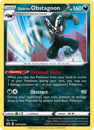Galarian Obstagoon (SWSH059) Holofoil - Black Star Promos