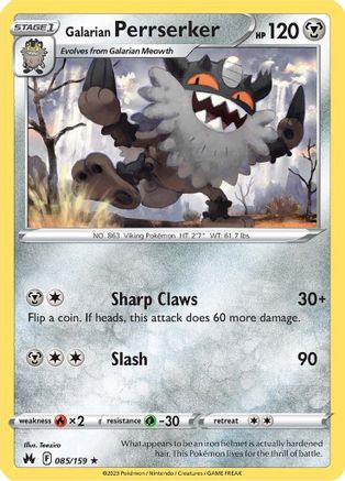 Galarian Perrserker (85) - Crown Zenith