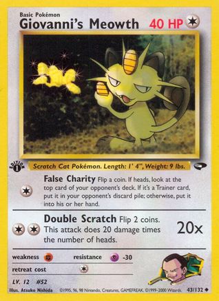 Giovanni's Meowth (43) (1st Edition) - Gym Challenge