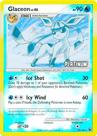 Glaceon (Platinum) (20) Reverse Holofoil - Burger King Promos
