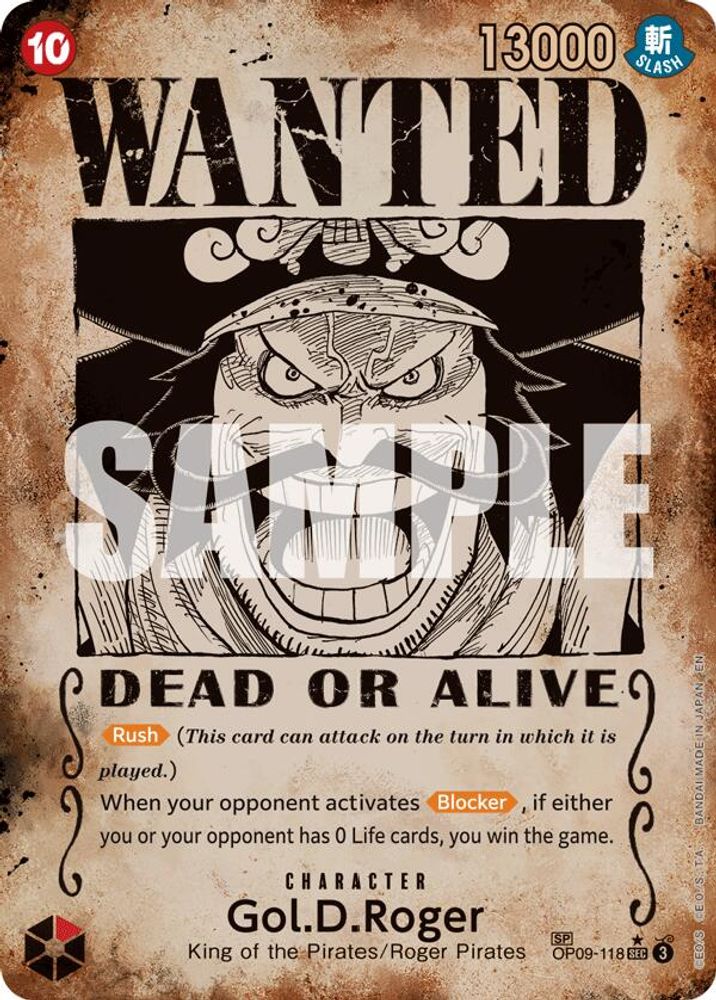 Gol.D.Roger (SP) (Wanted Poster) (OP09-118) Foil