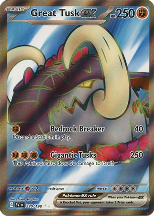 Great Tusk ex (Full Art) (230) Holofoil - Scarlet & Violet