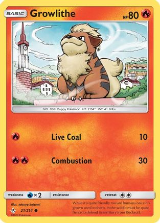 Growlithe (21) Reverse Holofoil - Unbroken Bonds