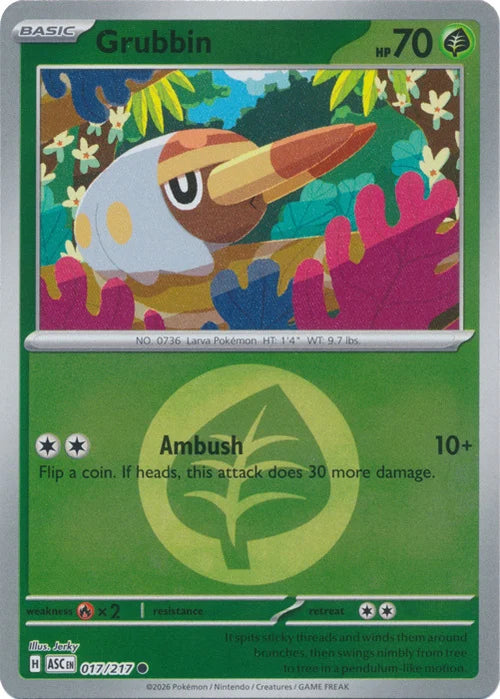 Grubbin (Energy Symbol Pattern) (17) Reverse Holofoil - Ascended Heroes