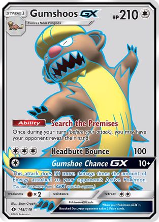 Gumshoos GX (Full Art) (145) Holofoil - Sun & Moon