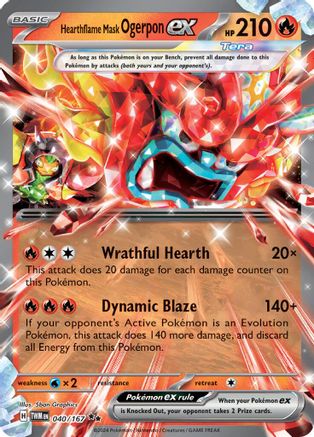 Hearthflame Mask Ogerpon ex (40) Holofoil - Twilight Masquerade
