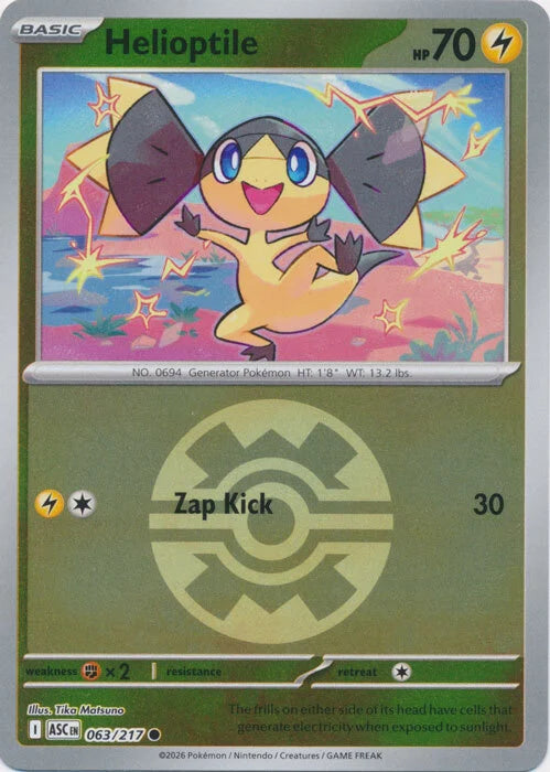 Helioptile (Quick Ball) (63) Reverse Holofoil - Ascended Heroes