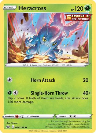 Heracross (6) Reverse Holofoil - Chilling Reign
