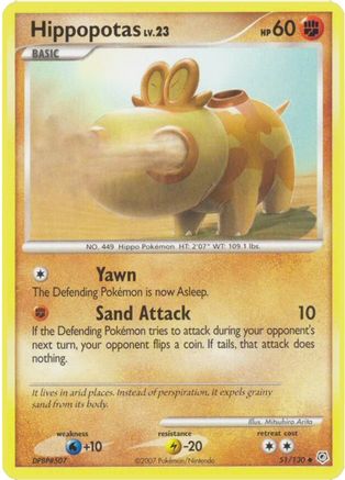 Hippopotas (51) Reverse Holofoil - Diamond & Pearl