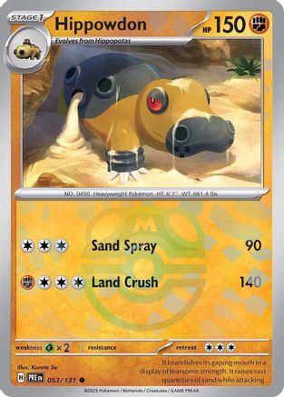 Hippowdon (Master Ball Pattern) (53) Reverse Holofoil - Prismatic Evolutions