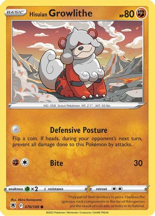 Hisuian Growlithe (70) Reverse Holofoil - Astral Radiance