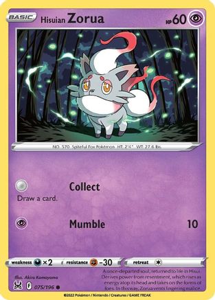 Hisuian Zorua (75) Reverse Holofoil - Lost Origin