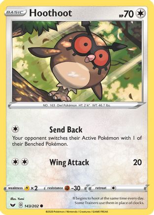Hoothoot (143) Reverse Holofoil - Sword & Shield