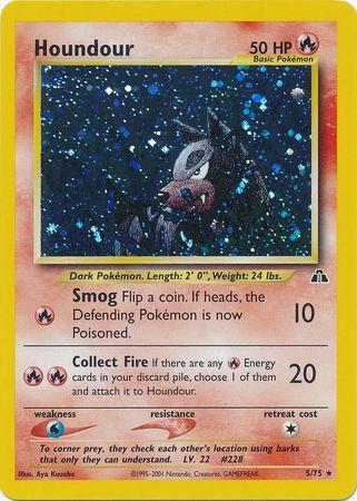 Houndour (5) (Unlimited) Holofoil - Neo Discovery