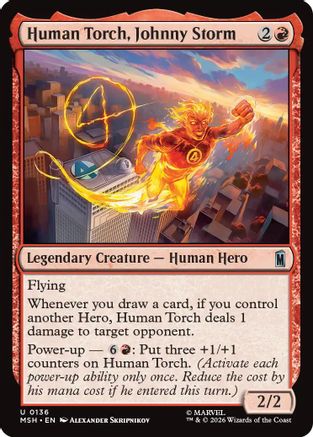 Human Torch, Johnny Storm (136) Foil - Marvel Super Heroes