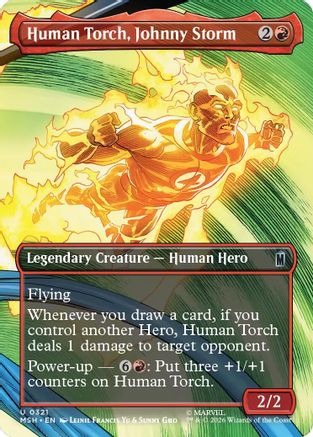 Human Torch, Johnny Storm (Borderless) (321) Foil - Marvel Super Heroes