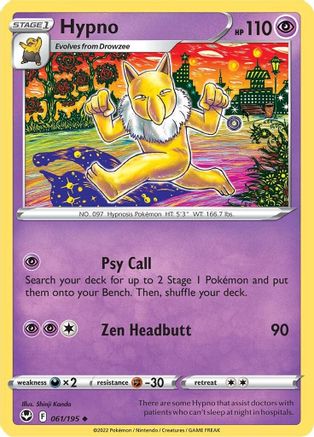 Hypno (61) Reverse Holofoil - Silver Tempest