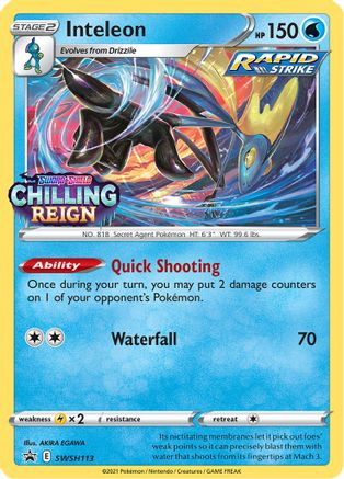 Inteleon (Prerelease) (SWSH113) Holofoil - Black Star Promos