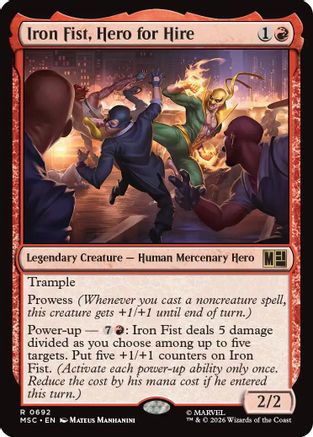Iron Fist, Hero for Hire (692) Foil - Commander: Marvel Super Heroes