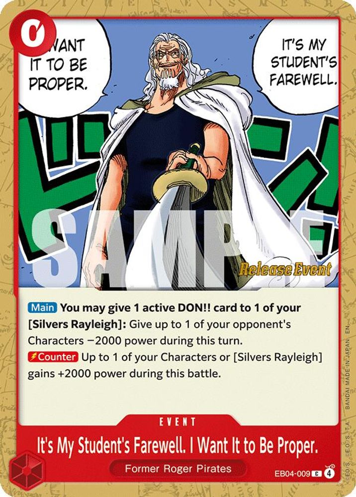 It's My Student's Farewell. I Want It to Be Proper. (EB04-009) Release Event Cards