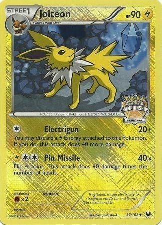 Jolteon (Regional Championships) (37) Reverse Holofoil - Dark Explorers