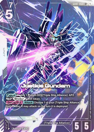 Justice Gundam (LR+) (GD01-066) Holofoil - Newtype Rising