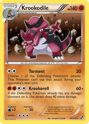 Krookodile (65) Reverse Holofoil - Black & White
