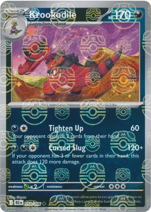 Krookodile (Master Ball Pattern) (59) Reverse Holofoil - Black Bolt