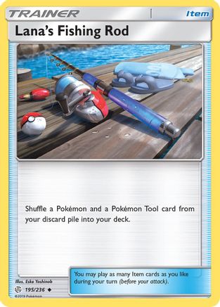 Lana's Fishing Rod (195) Reverse Holofoil - Cosmic Eclipse