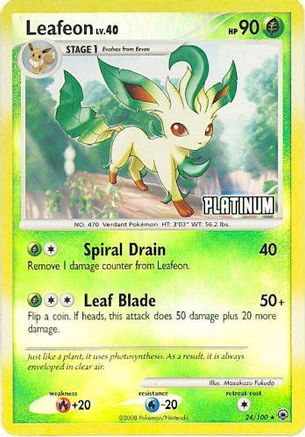 Leafeon (Platinum) (24) Reverse Holofoil - Burger King Promos