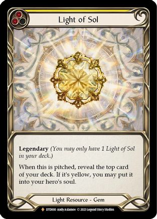 Light of Sol (DTD000) Cold Foil - Dusk till Dawn