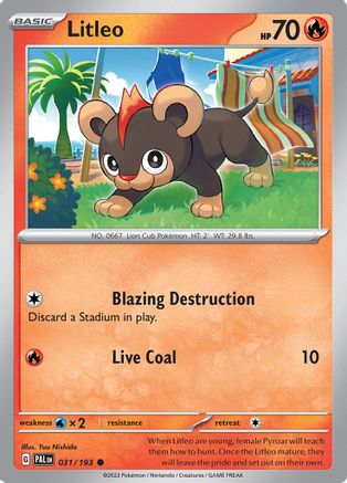 Litleo (31) Reverse Holofoil - Paldea Evolved