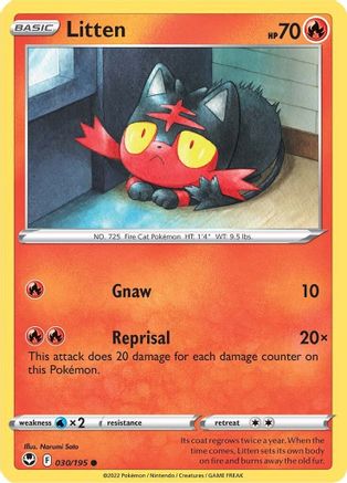 Litten (30) Reverse Holofoil - Silver Tempest