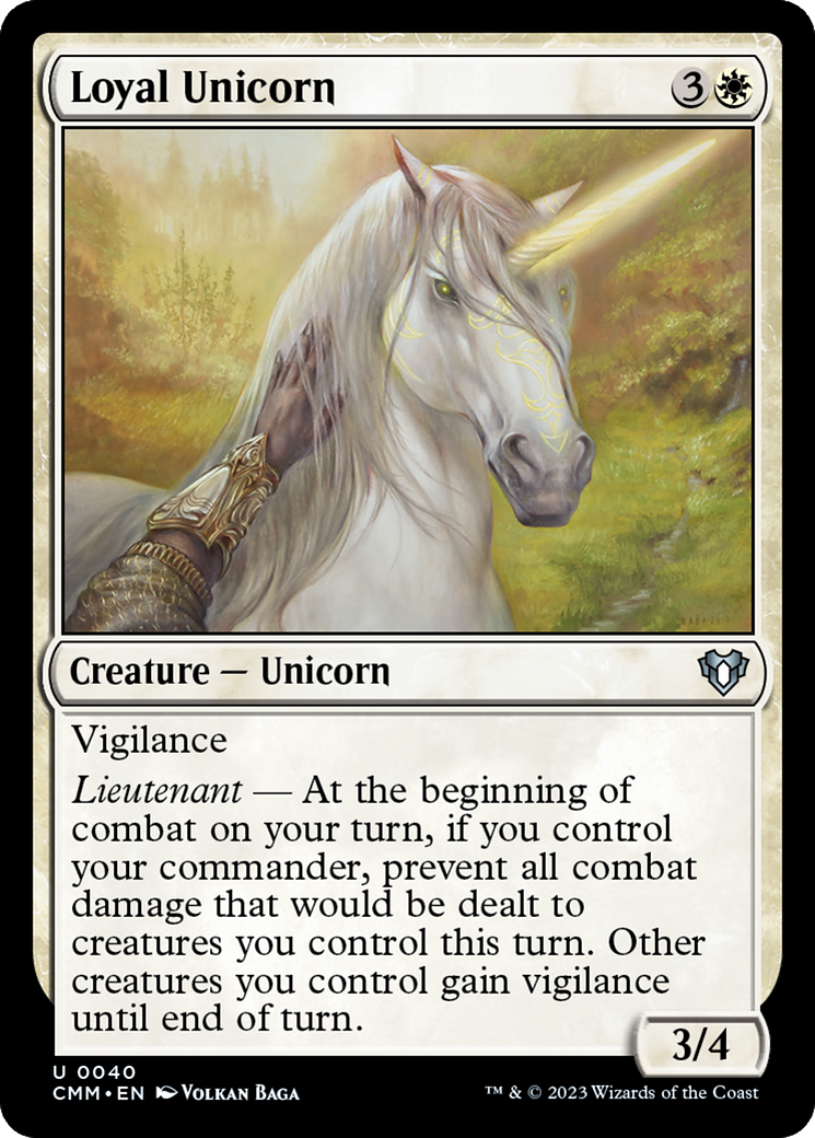 Loyal Unicorn (040) Foil - Commander Masters