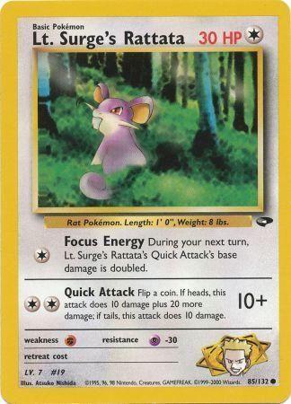 Lt. Surge's Rattata (85) (Unlimited) - Gym Challenge
