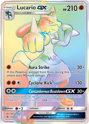 Lucario GX (135) Holofoil - Forbidden Light