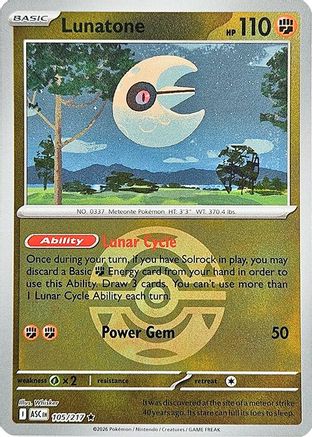 Lunatone (Dusk Ball) (105) Reverse Holofoil - Ascended Heroes