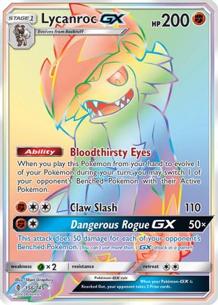Lycanroc GX (156) Holofoil - Guardians Rising