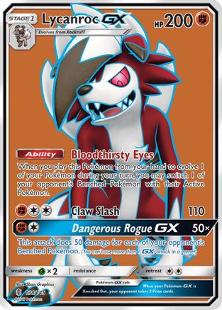 Lycanroc GX (Full Art) (138) Holofoil - Guardians Rising