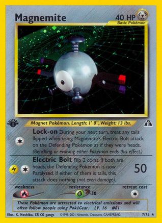 Magnemite (7) (1st Edition) Holofoil - Neo Discovery