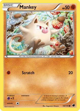 Mankey (59) Reverse Holofoil - Plasma Freeze