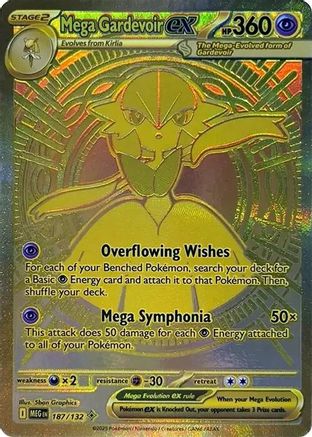 Mega Gardevoir ex (Gold) (187) Holofoil - Mega Evolution