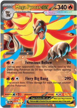 Mega Pyroar ex (15) Holofoil - Chaos Rising