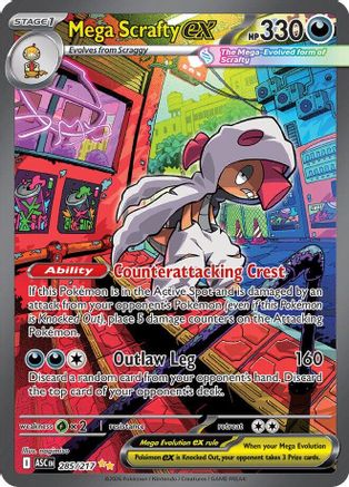 Mega Scrafty ex (Alternate Full Art) (285) Holofoil - Ascended Heroes