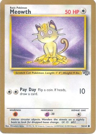 Meowth (Gold Bordered Promo) (56) - Miscellaneous Cards & Products